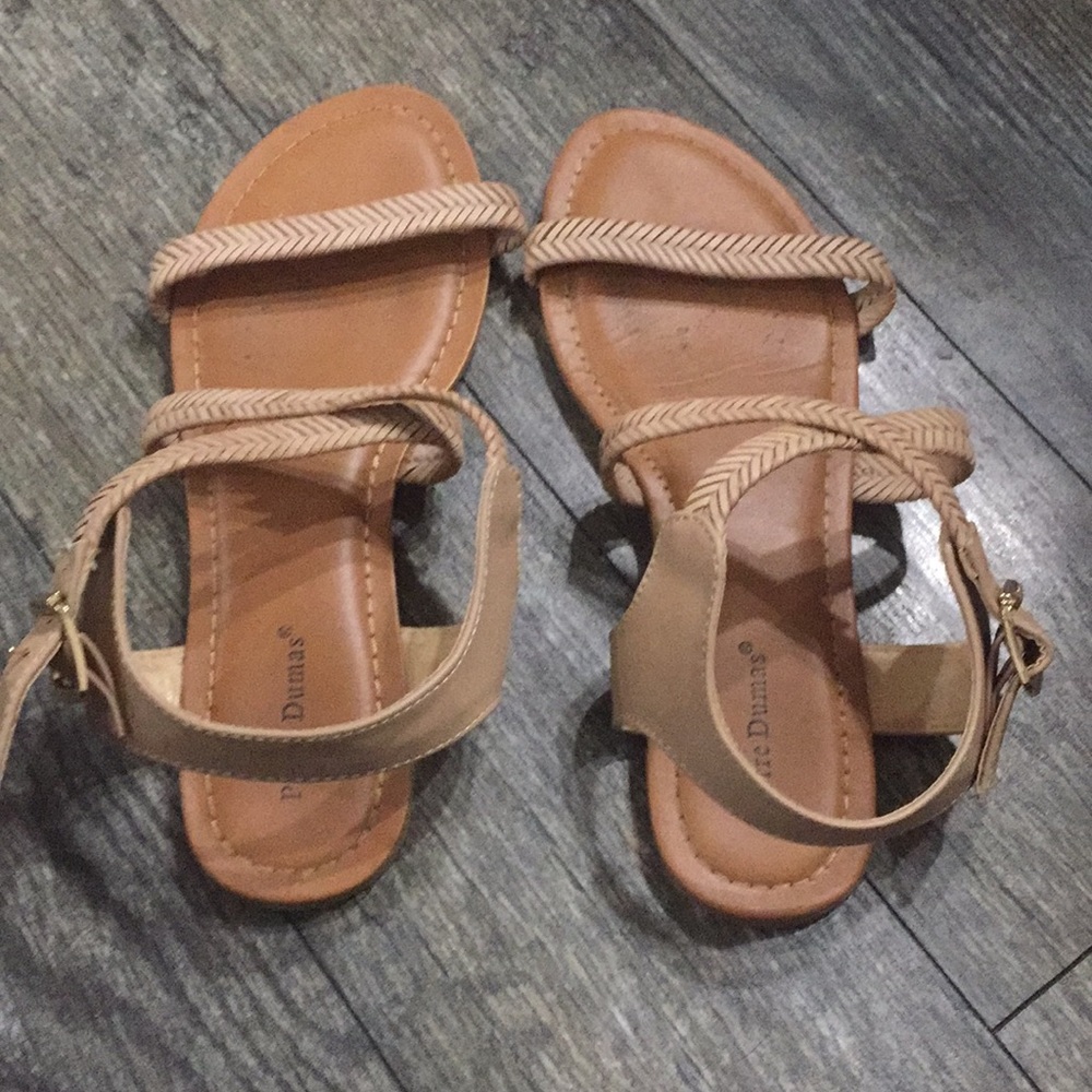 Nude cross cross sandals